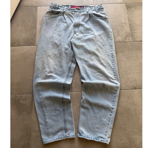 Vintage Levis SilverTab Loose Fit Jeans Light Wash 36x32 Made in USA 1995 Baggy - Picture 2 of 11